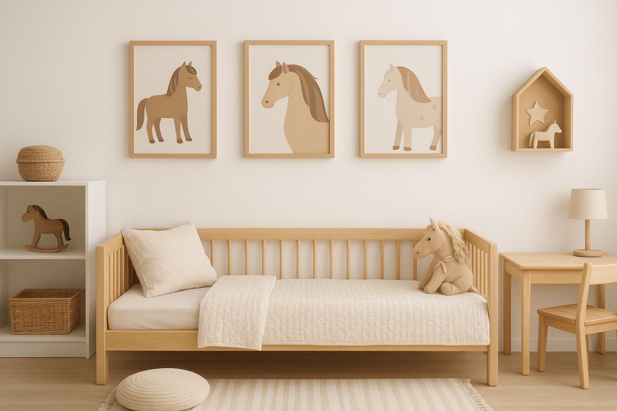 chambre d'enfant thème cheval
