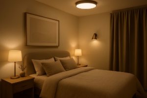 éclairage dans une chambre