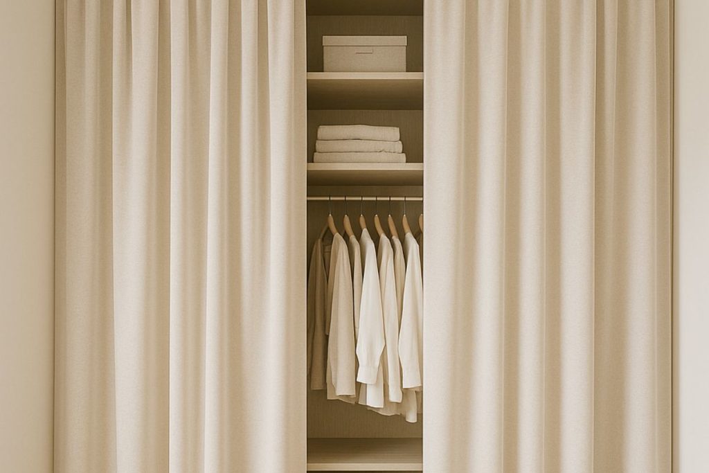 installer des rideaux devant un dressing