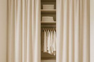 installer des rideaux devant un dressing