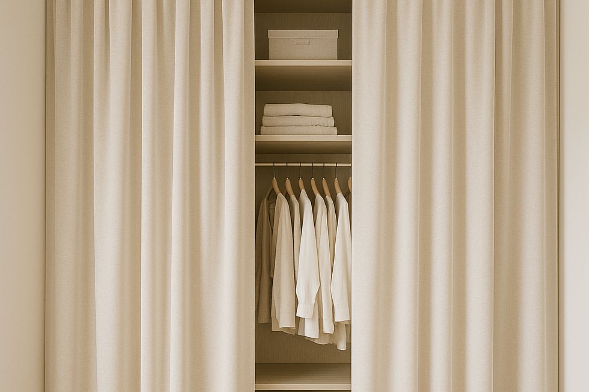 installer des rideaux devant un dressing